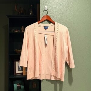 Pendleton Blush Pink Silk Blend Open Front Cardigan – NWT – Size Large